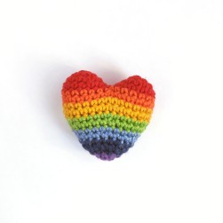 crochet rainbow heart
